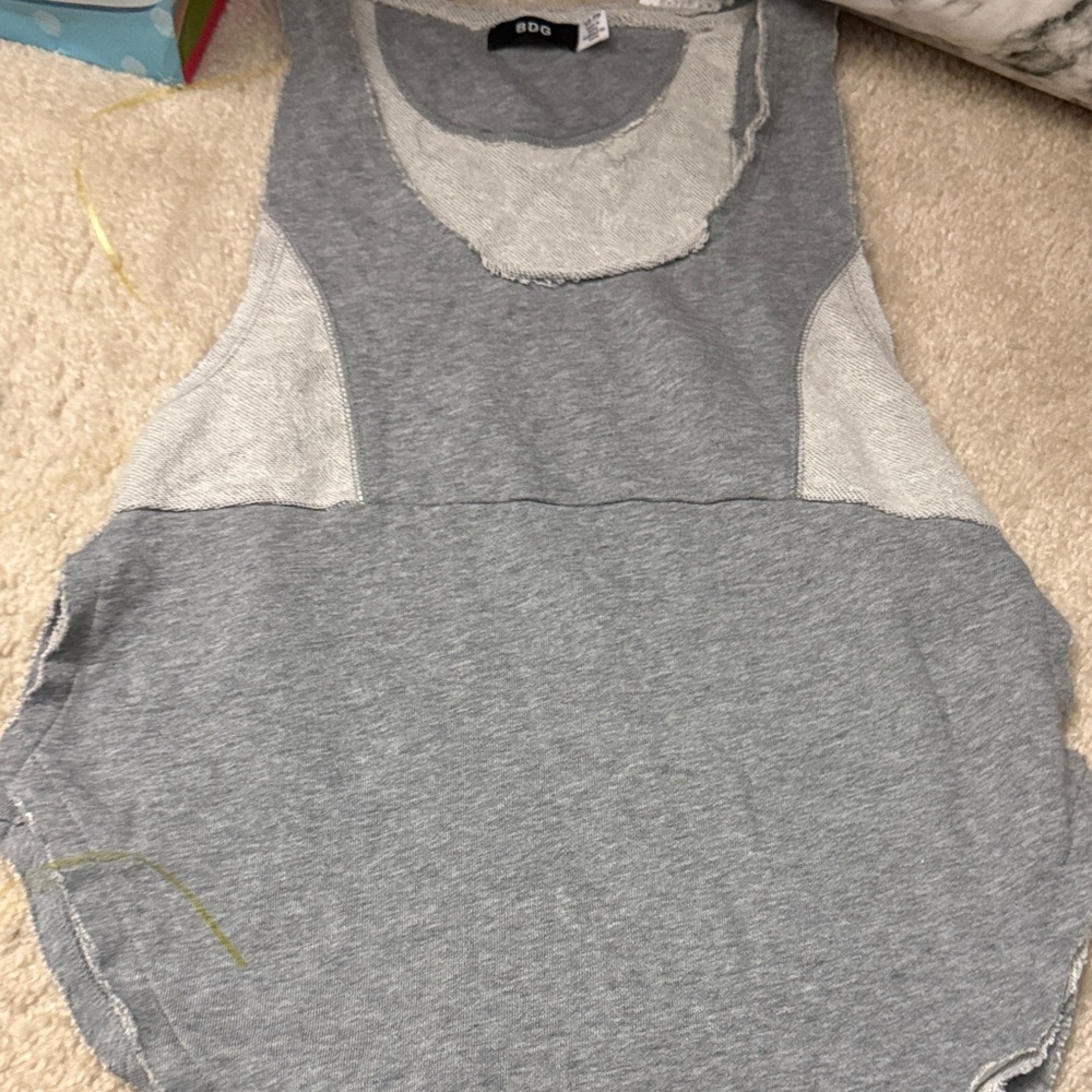 BDG Gray and Cream Tank Top